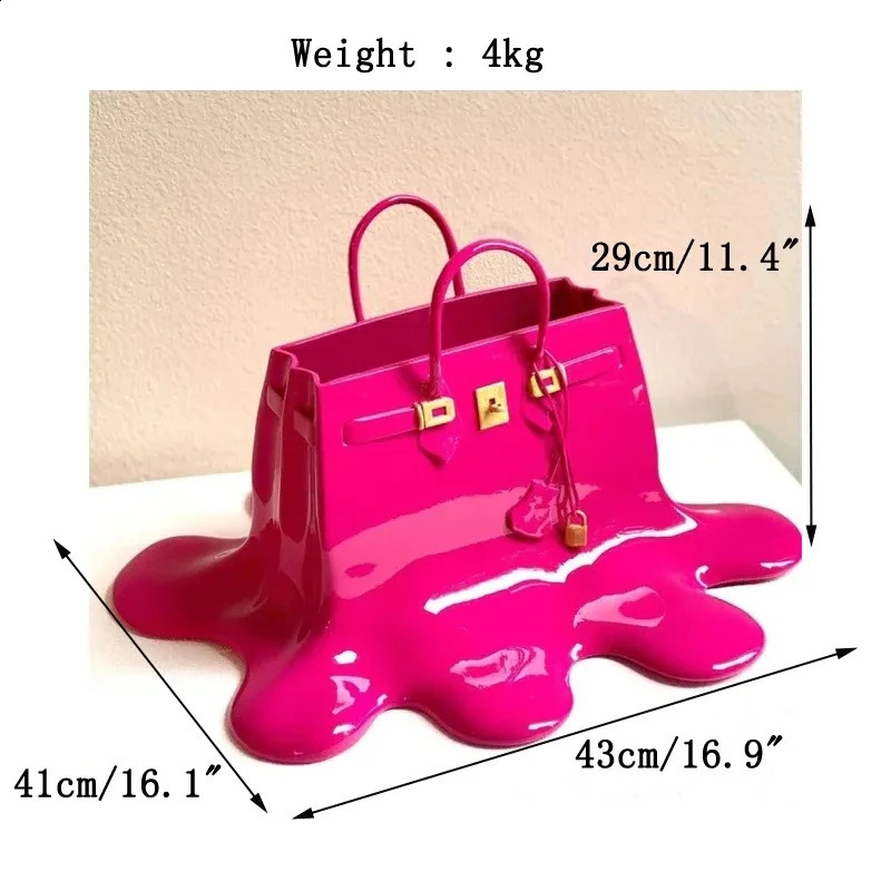 High quality silver resin flower vase bag for home decoration aesthetics room decoration wedding desktop decoration living room large bag vase 241121