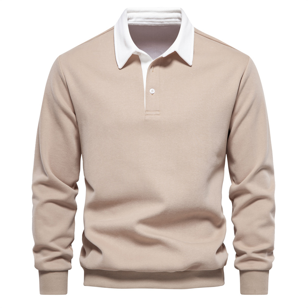 New Autumn Long Sleeve Polo Neck Sweater Trendy Men's Tees Sweater High Quality Casual Versatile Tops Men T-Shirts XXL TShirts