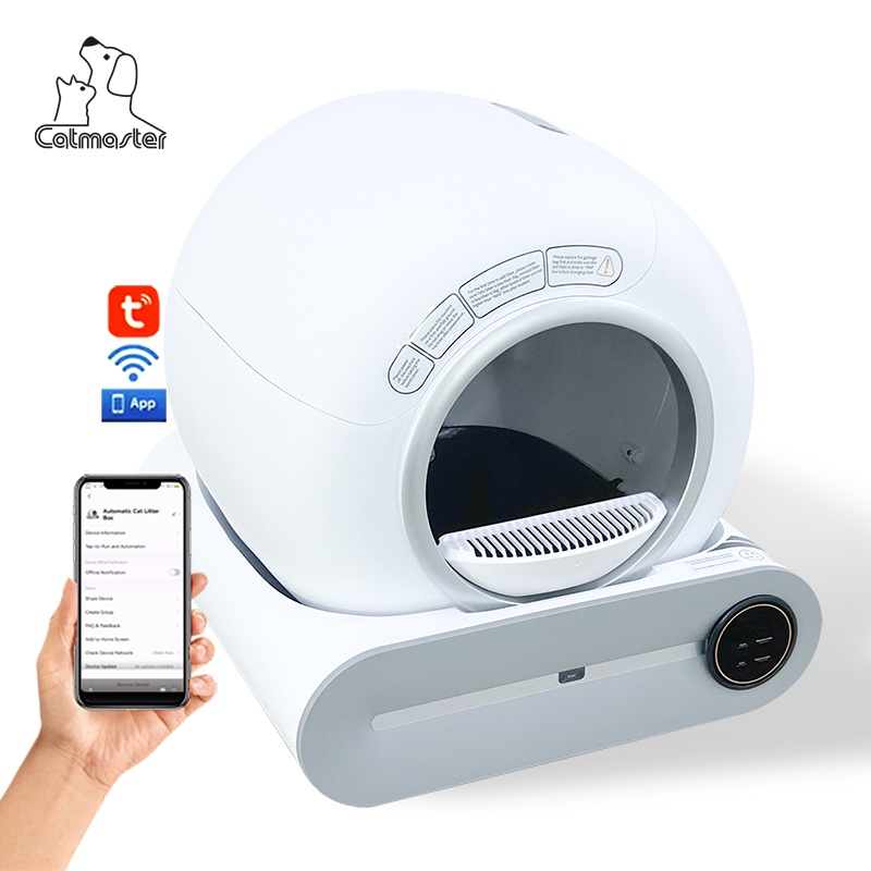 White Smart Self Cleaning Cat Litter Box Preventing Clamp Cat Electrical Automatic Cat Litter Box