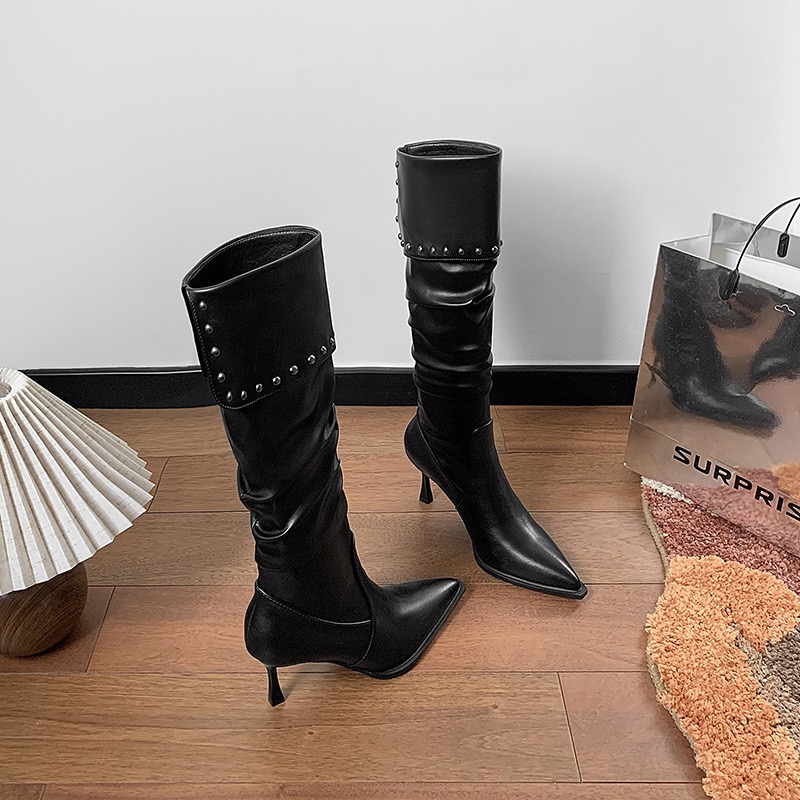 2025 new JOZHAMTA Size 33-43 Over The Knee Women Winter 2023 Thick Mid Heels Shoes Woman Thigh High Boots Casual Ladies Office