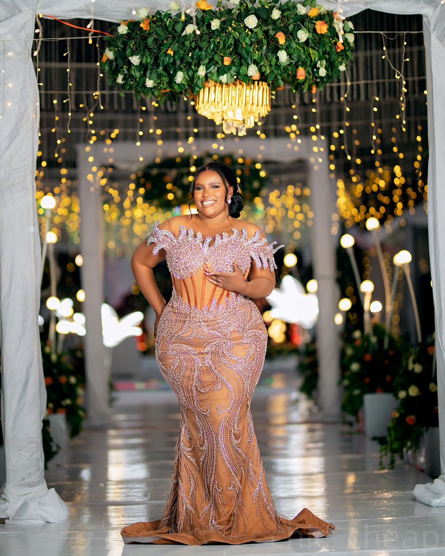 2025 Aso Ebi Plus Size Chocolate Mermaid Prom Dresses For Special Occasions Illusion Rhinestones Evening Party Birthday Gowns Dress For Women Vestidos