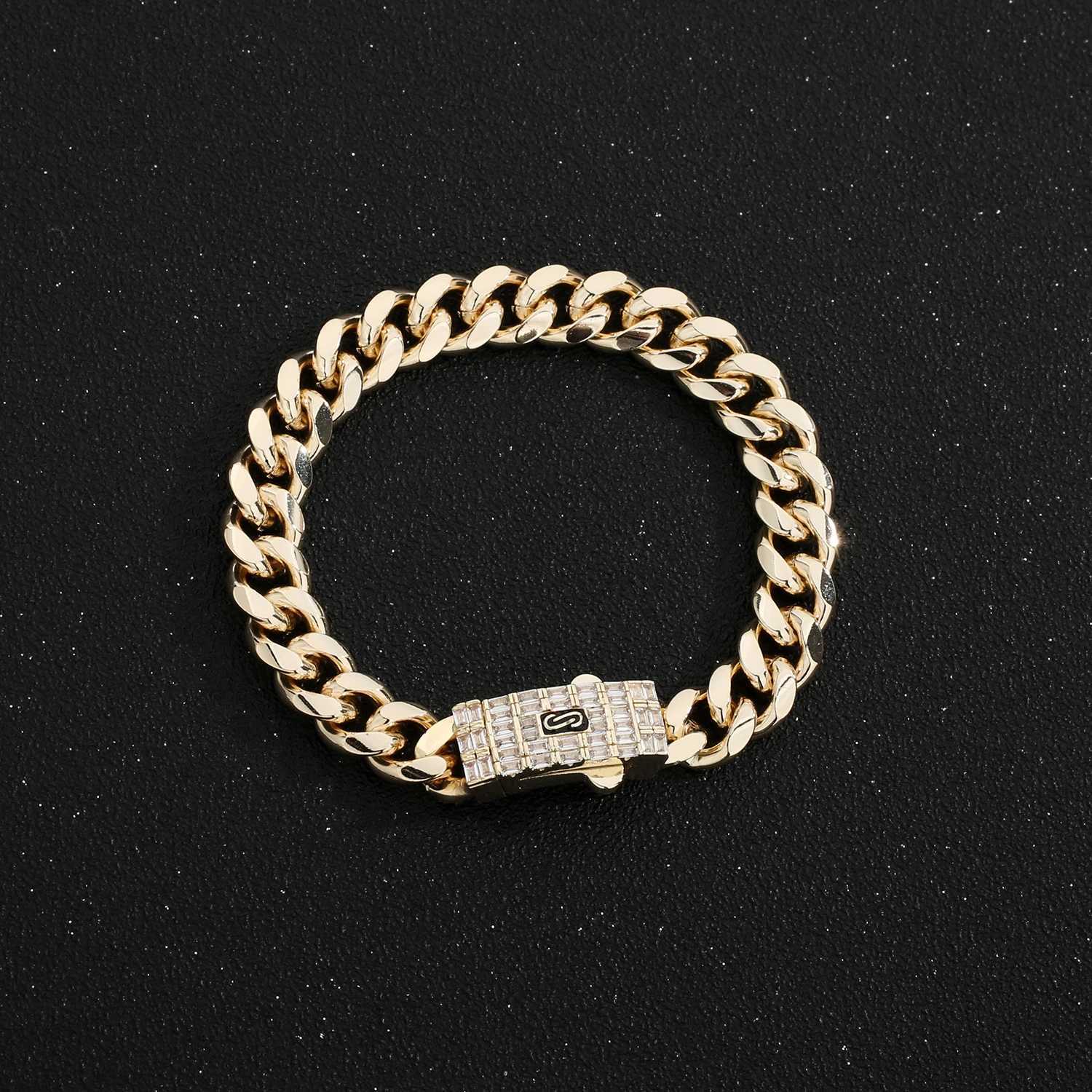 Monaco Cuban Chain 14K Gold Plated 10mm Bracelet and Necklace Fashion Mens and Womens Jewelry Set Wholesale Free Sh W241121