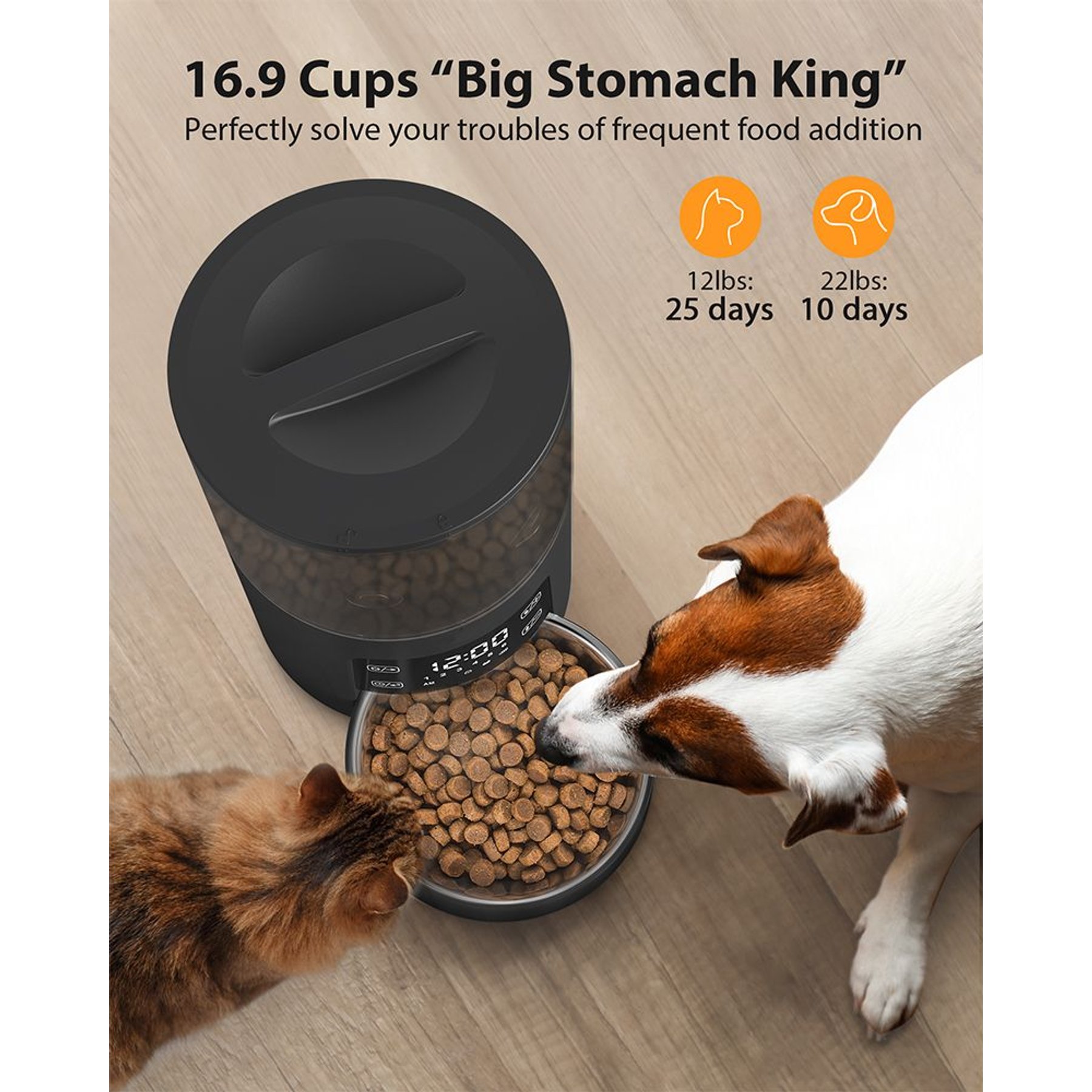 2025 new PATPET PF02 Timed Automatic Food Feeder Smart Dispenser for Cats & Dogs