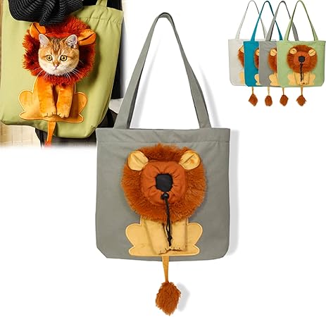 Carrying Bag, Carrier, Cute Lion-Shaped Pet Canvas Shoulder Bag Cat Carriers & Dogs, For Small Animals Dogs Cats