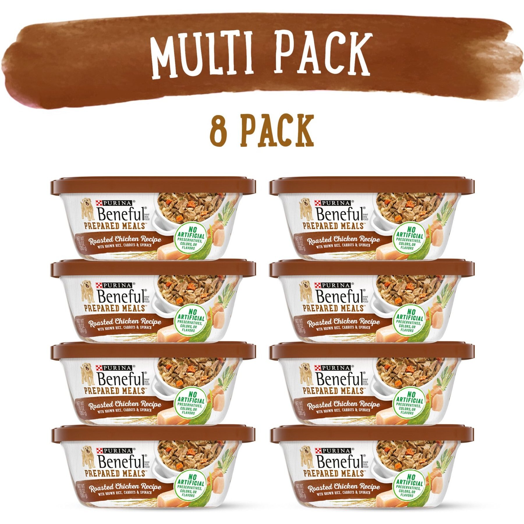 Purina Beneful Prepared Meals Roasted Chicken Recipe with Brown Rice, Carrots & Spinach Wet Dog Food