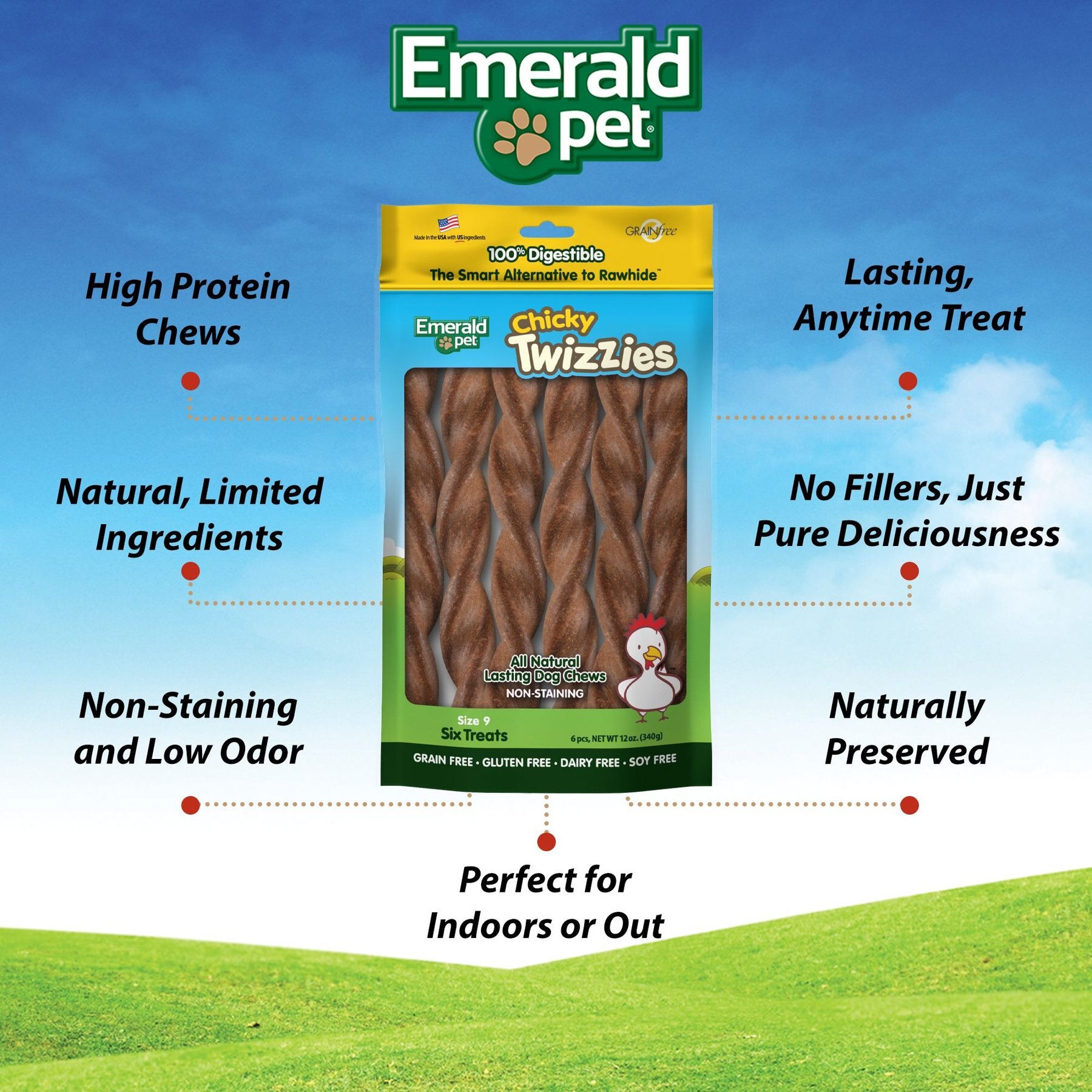 Emerald Pet Chicky Twizzies Grain-Free Dog Treats