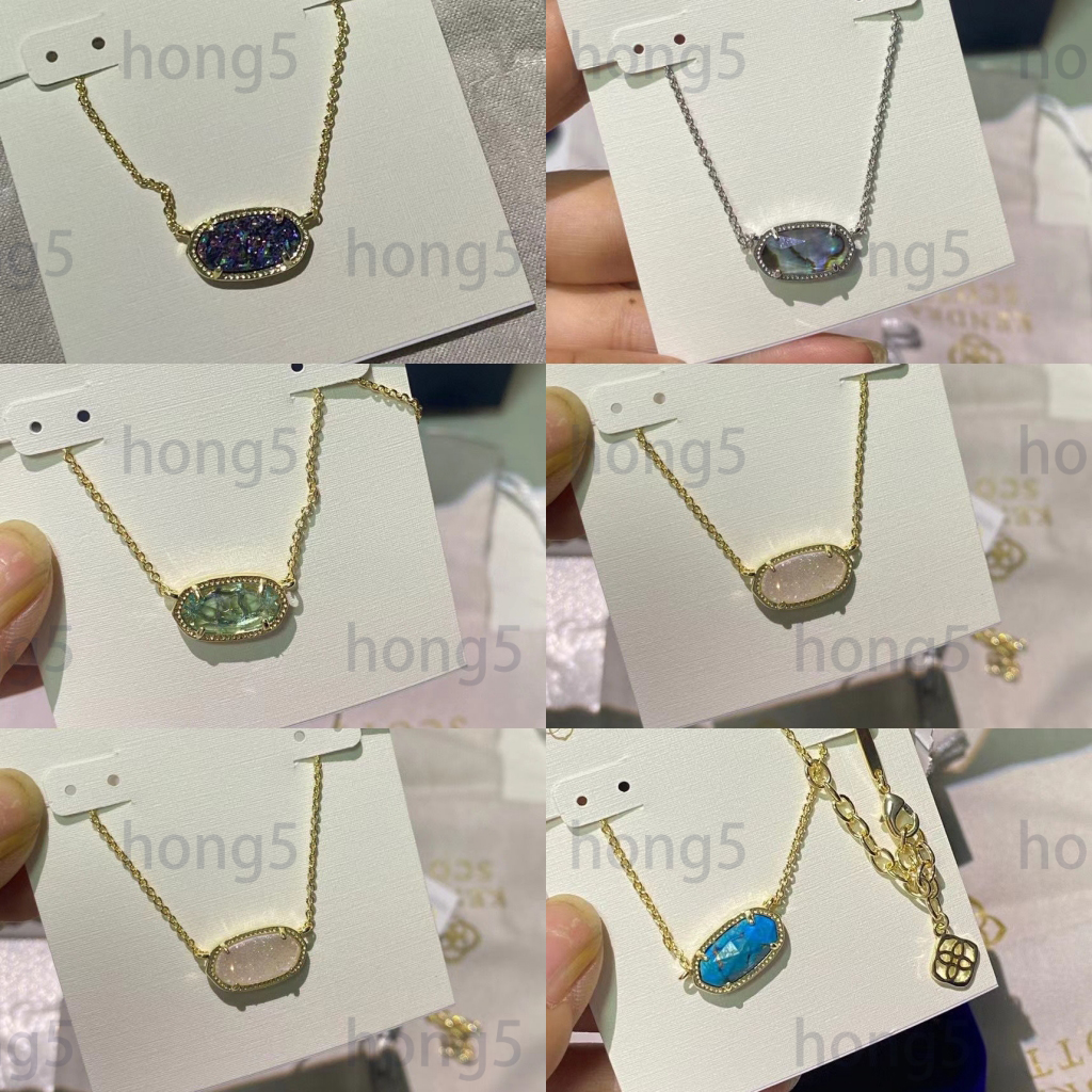 Oval pendant necklaces designer women designer necklace singaporean chain heart cystal stone collar plated gold necklace luxury jewelry minimalist ho068