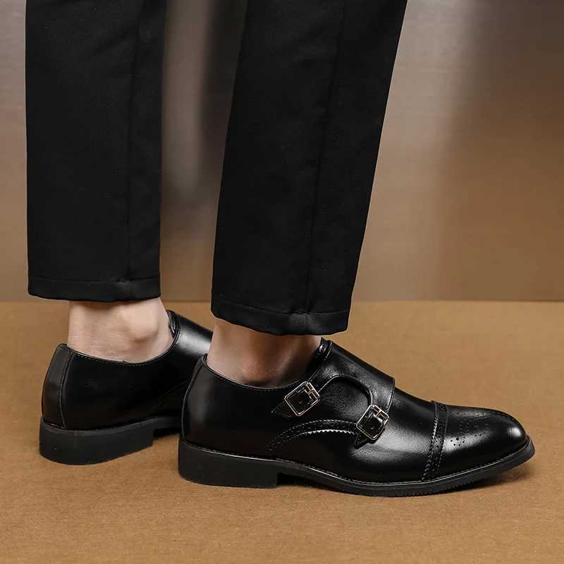 Men Casual Leather Dress Shoes Formal Elegant Business Loafers 2024 Social Autumn Off Party Wedding Flat Designer Shoe Y241121