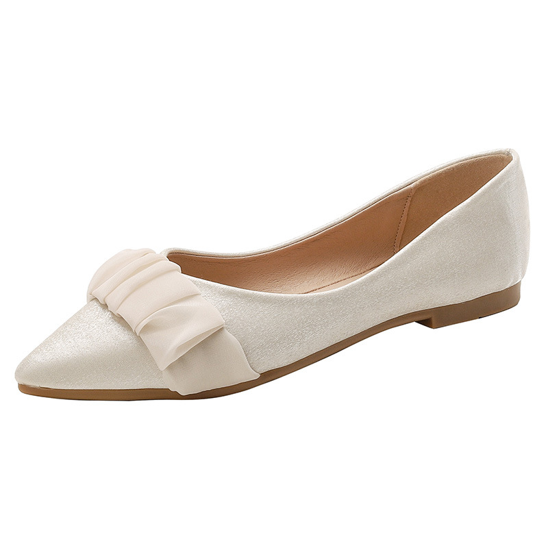 Fashion Toe Pointed Shallow Loafers Ladies 2025 Spring New Ballet Flat Women Retro Soft Sole Single Shoes EU36-42