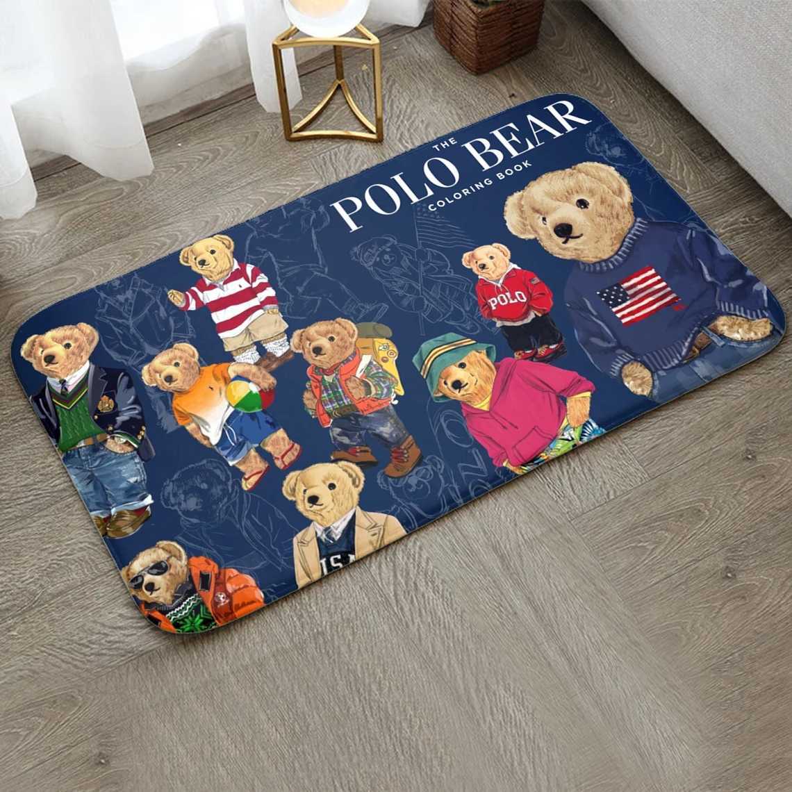 Carpet Entrance Door Mat Floor Mat Polo Teddy Bear Bathroom Bath Rugs Household Living Room Mat Bedroom Doormat Kitchen Carpet T240422