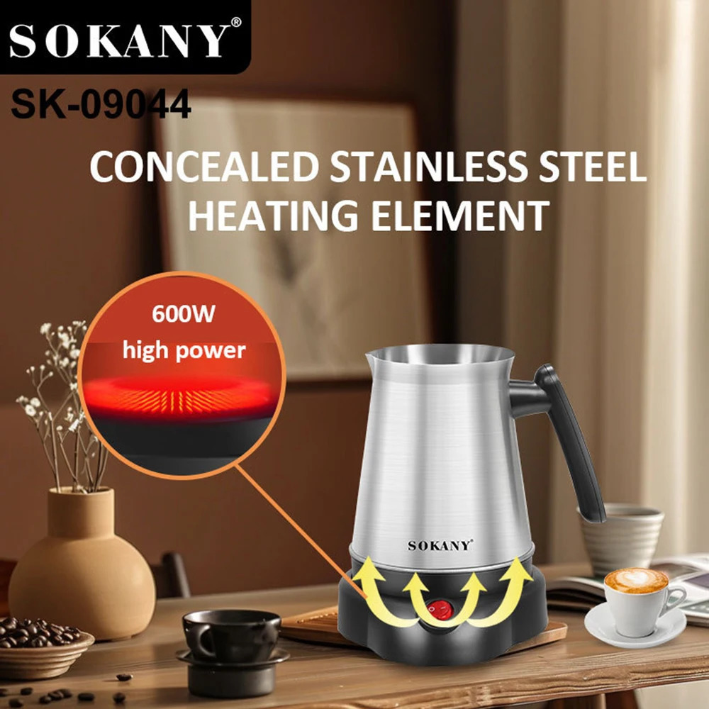 Turkish Greek Coffee Moka Tea Pot Maker Machine 800ML Portable Electric Kettle 6 Cups Stainless Steel Boiling Water 220V EU 241120
