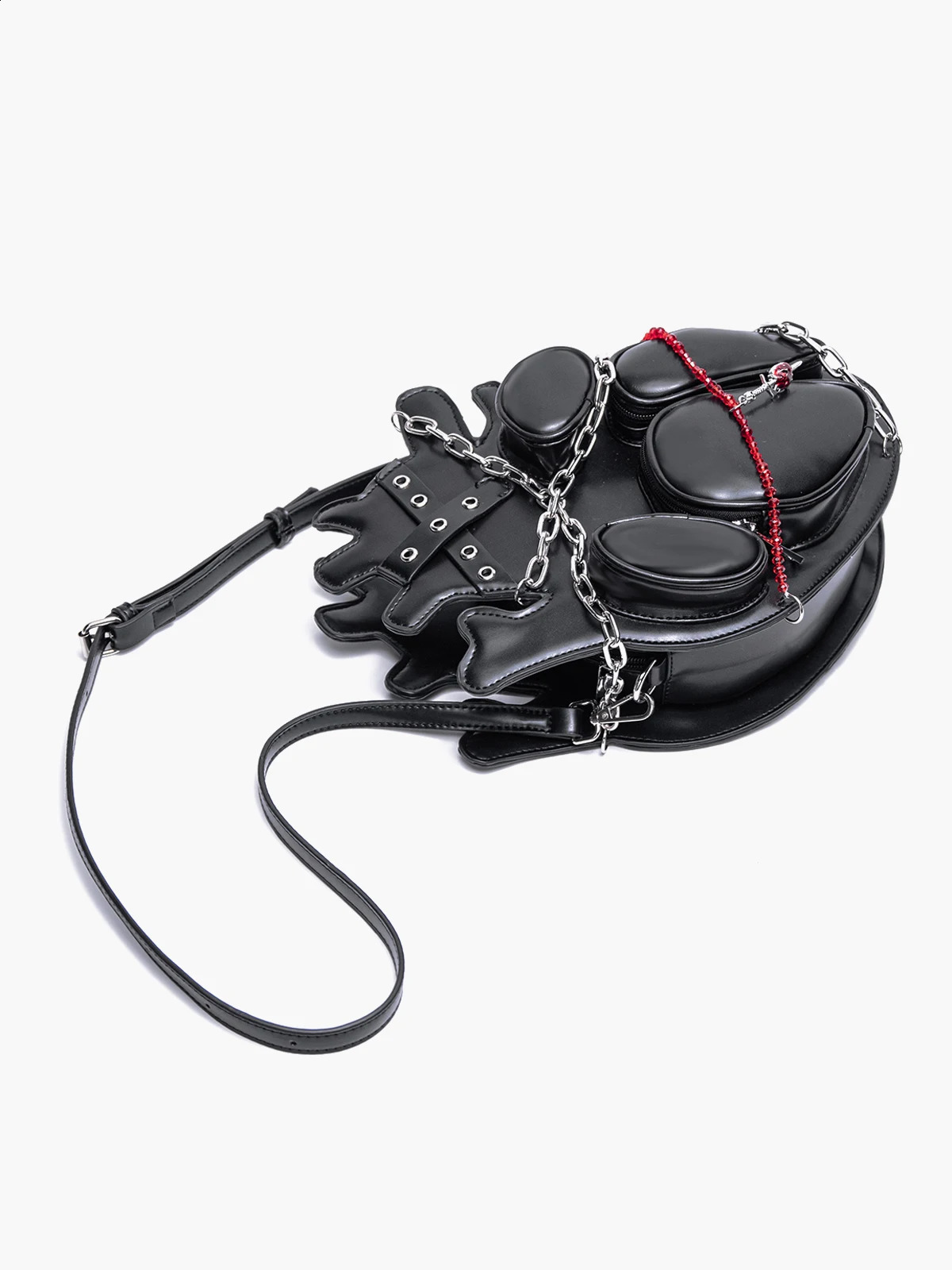 HIATUS original dark binding chain heart shoulder crossbody bag creative gothic style punk metal sexy bag 241121
