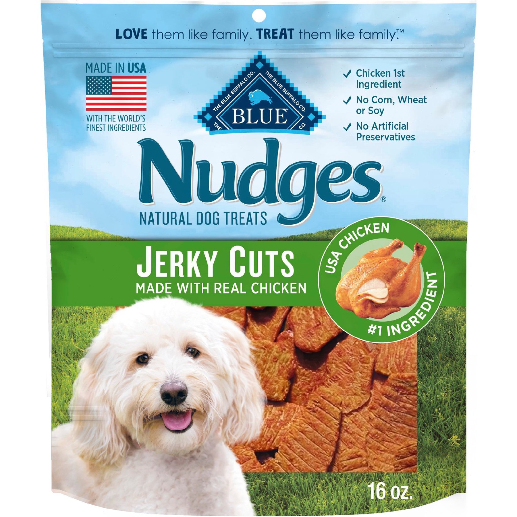 Blue Buffalo Nudges Jerky Cuts Chicken Dog Treats