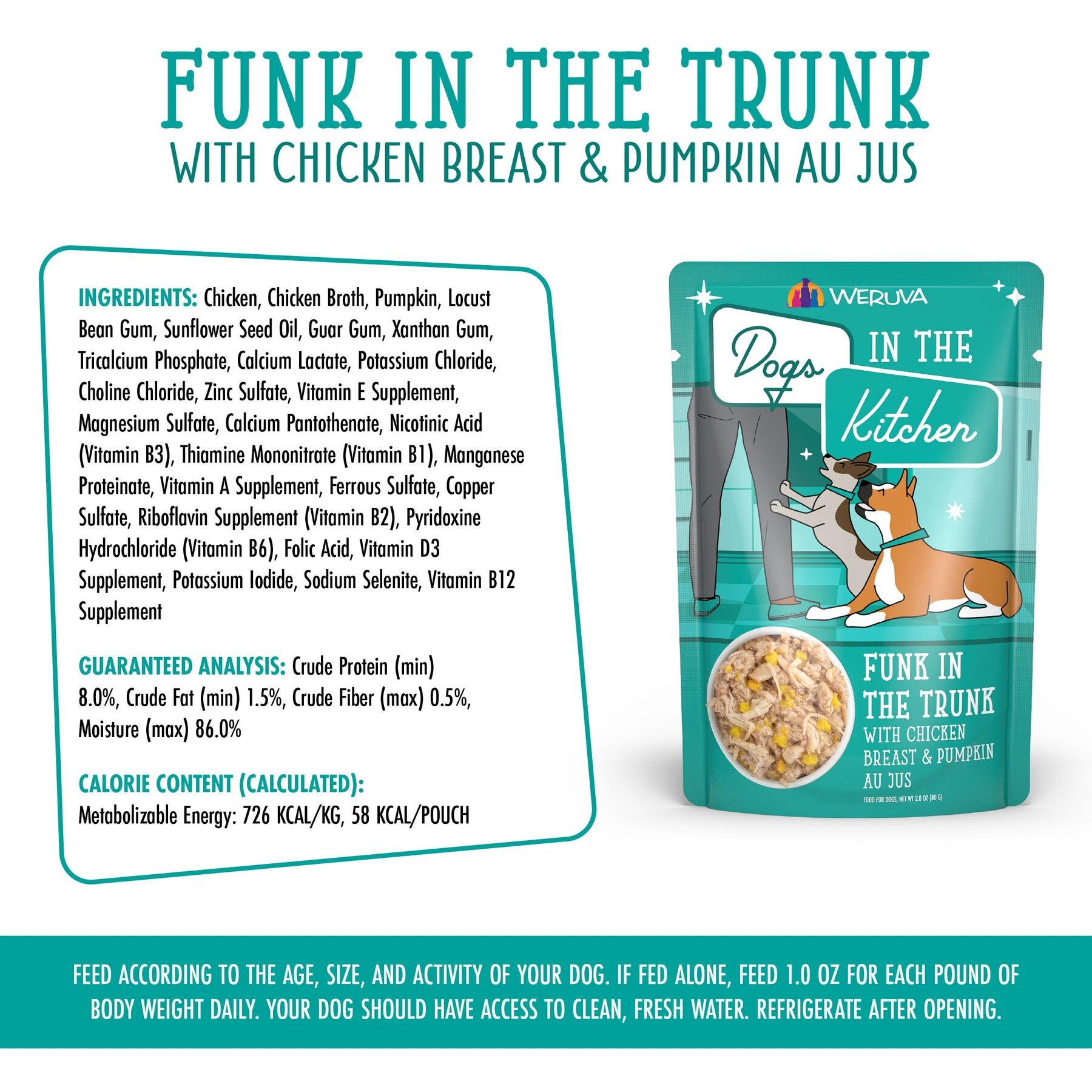 Weruva Dogs in the Kitchen Funk in the Trunk with Chicken Breast & Pumpkin Au Jus Grain-Free Dog Food Pouches