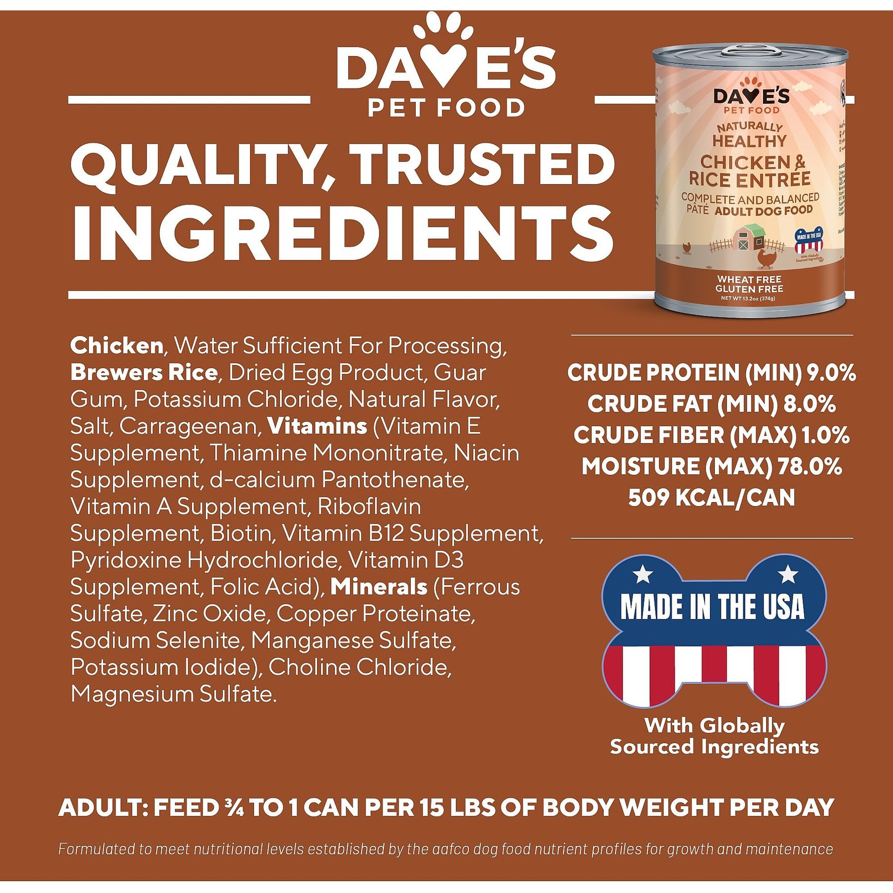 Dave's Pet Food Naturally Healthy Chicken & Rice Recipe Pate Canned Wet Dog Food