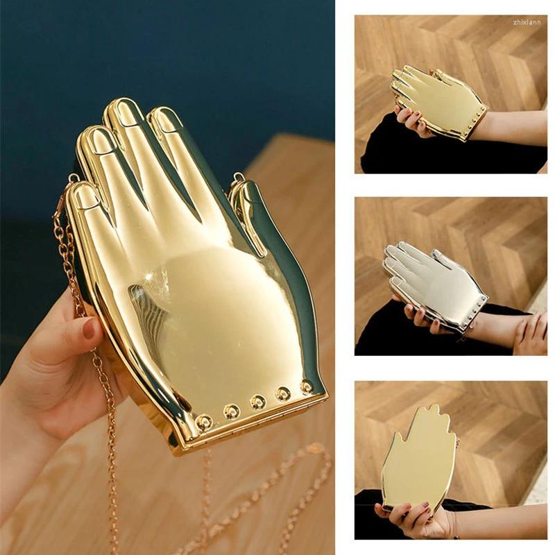 Shoulder Bags Alirattan Women Acrylic Evening Fashion Ladies Chain Crossbody Bag Wedding Party Palm Shape Lipstick A473