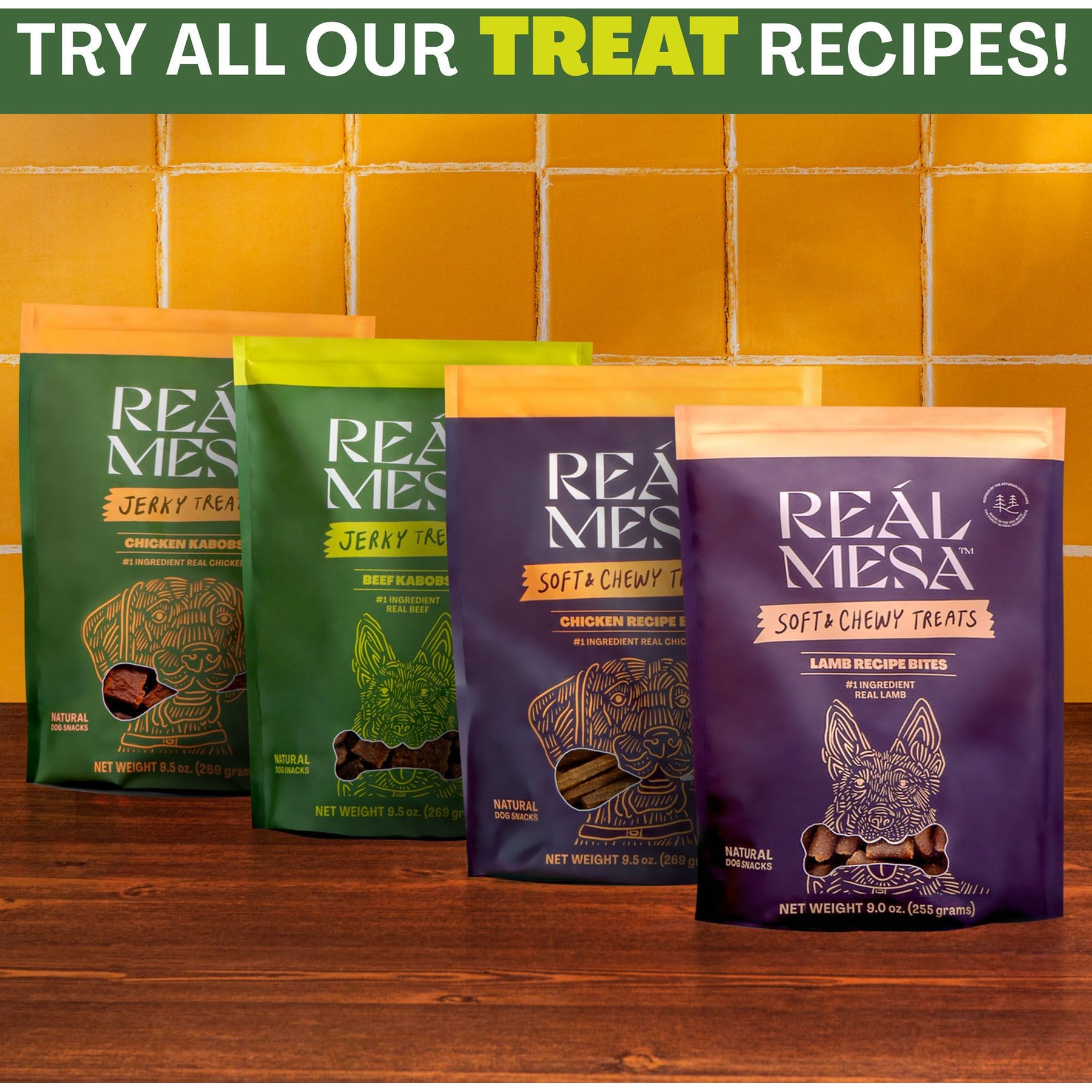 REÁL MESA Beef Kabobs Dog Jerky Treat