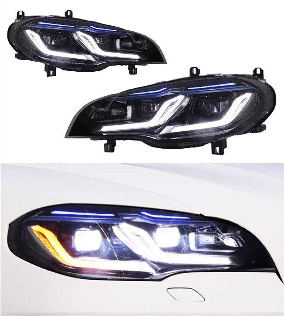 Full LED Headlight For X5 E70 2007-2013 Dual L Blue Styling LED Daytime Lights Dynamic Turn Signals Car Accessories