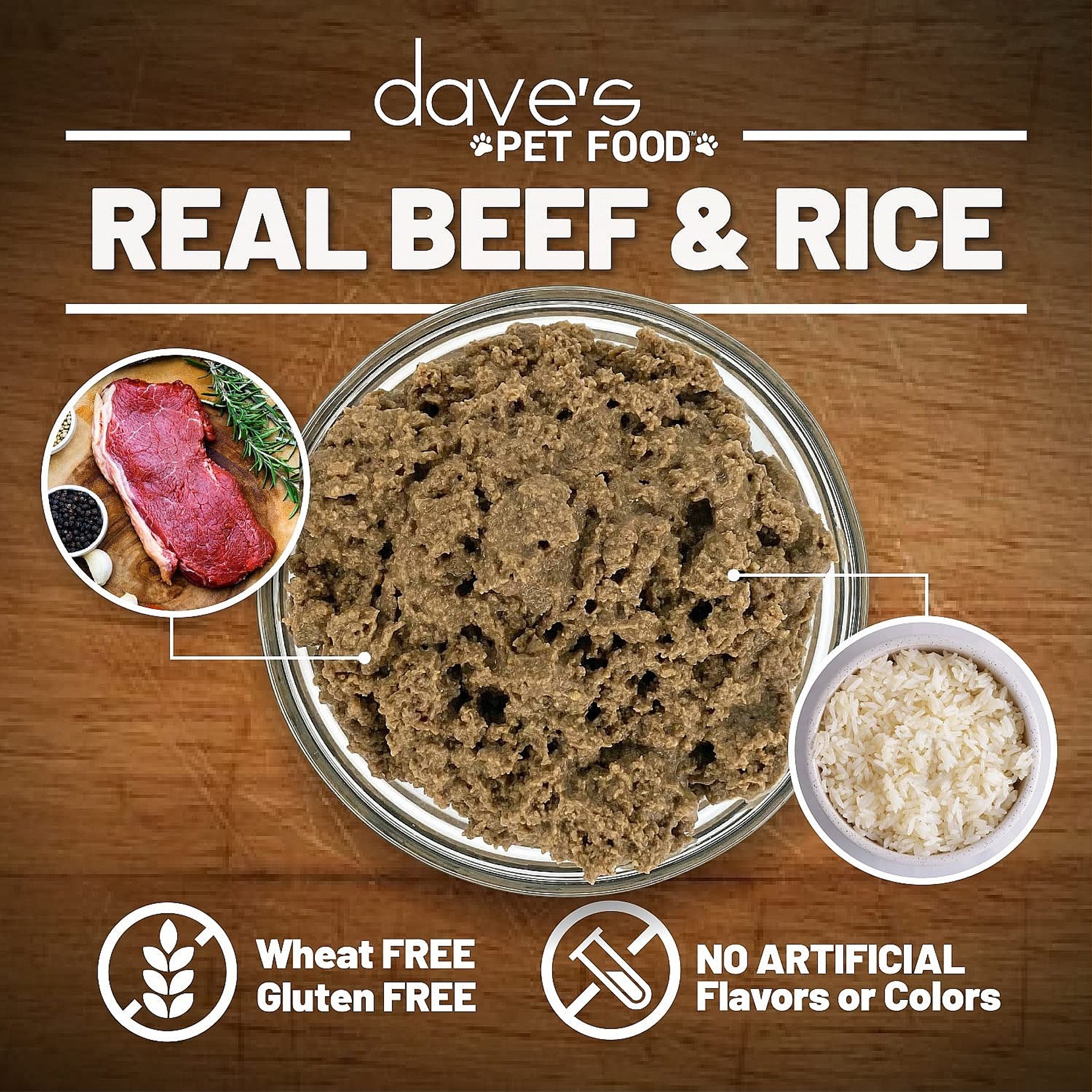 Dave's Pet Food Naturally Healthy Beef & Rice Recipe Pate Canned Wet Dog Food