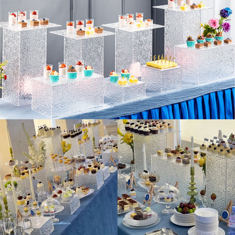 12pcs Wedding Decoration Cake Bar Column Stand Dessert Table Buffet Trays Wedding Favors Craft Centerpiece Home Hotel Feast Cake Food Drinks Fruit Hol