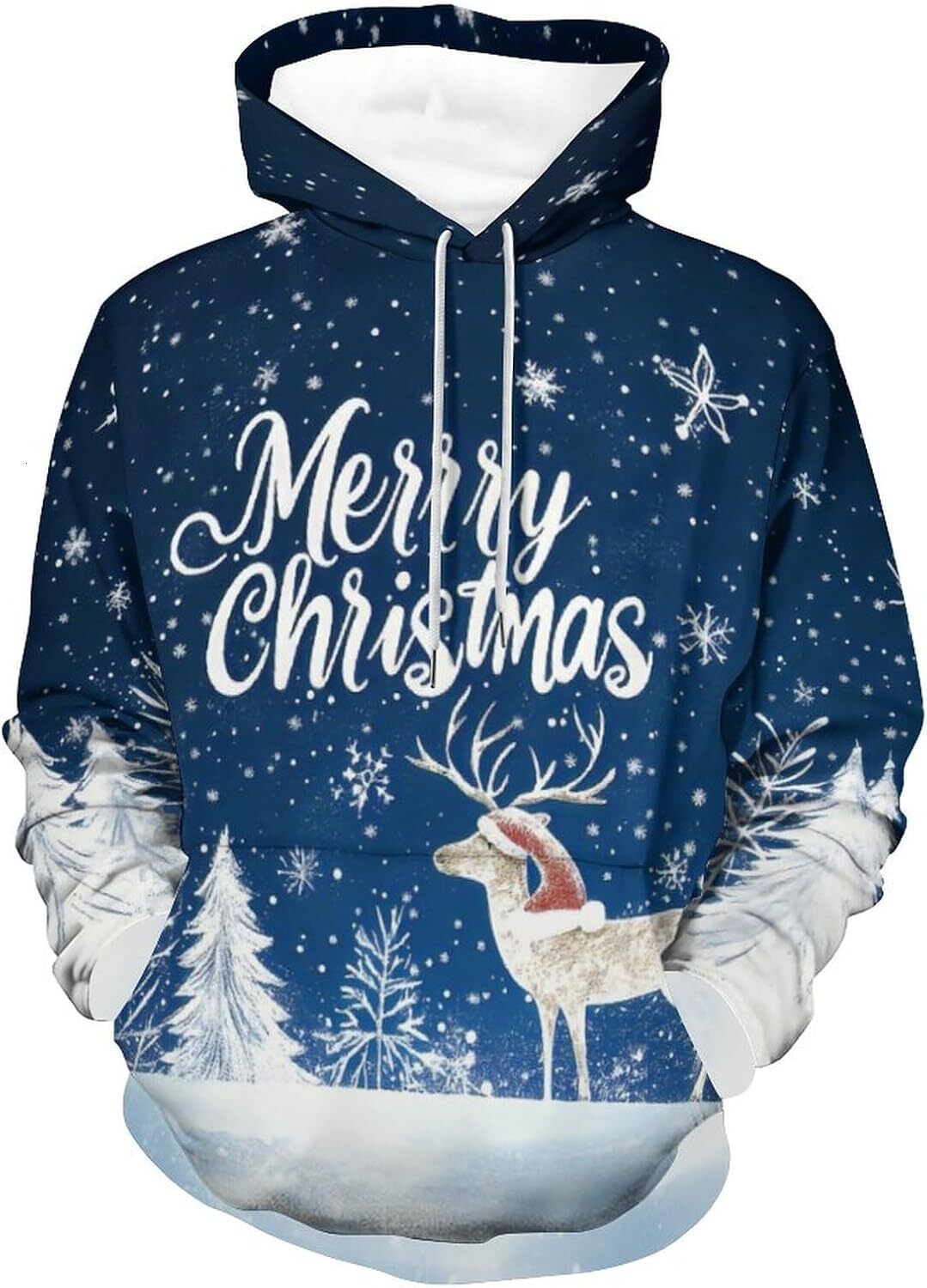 Hoodie for Mens Womens Mens Christmas Graphic Hoodie Holiday Themed Casual Pullover Sweatshirt Graphic Hoodies sweatshirt Warm and handsome
