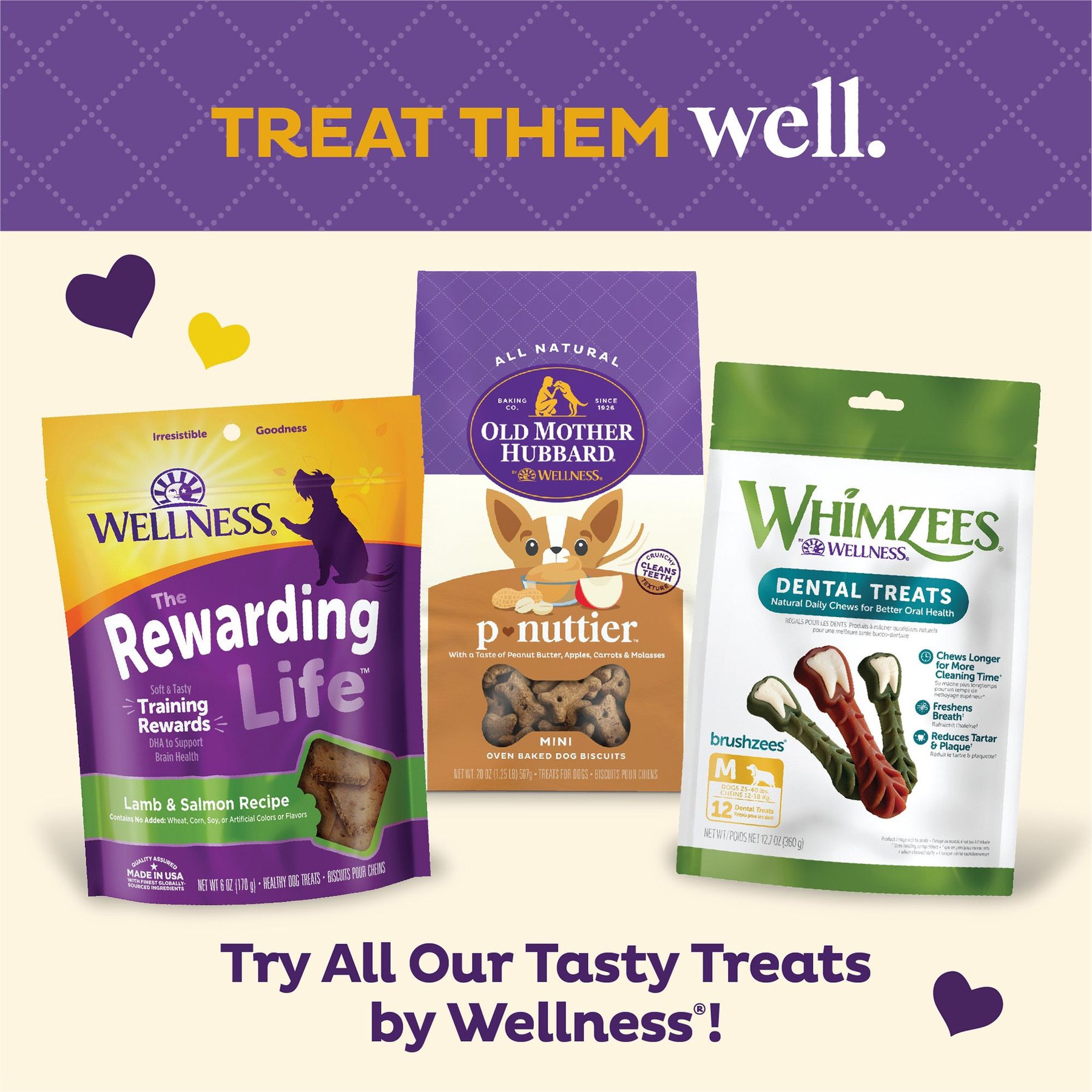 Old Mother Hubbard by Wellness P-Nutty Assorted Mix Natural Small Oven-Baked Biscuits Dog Treats