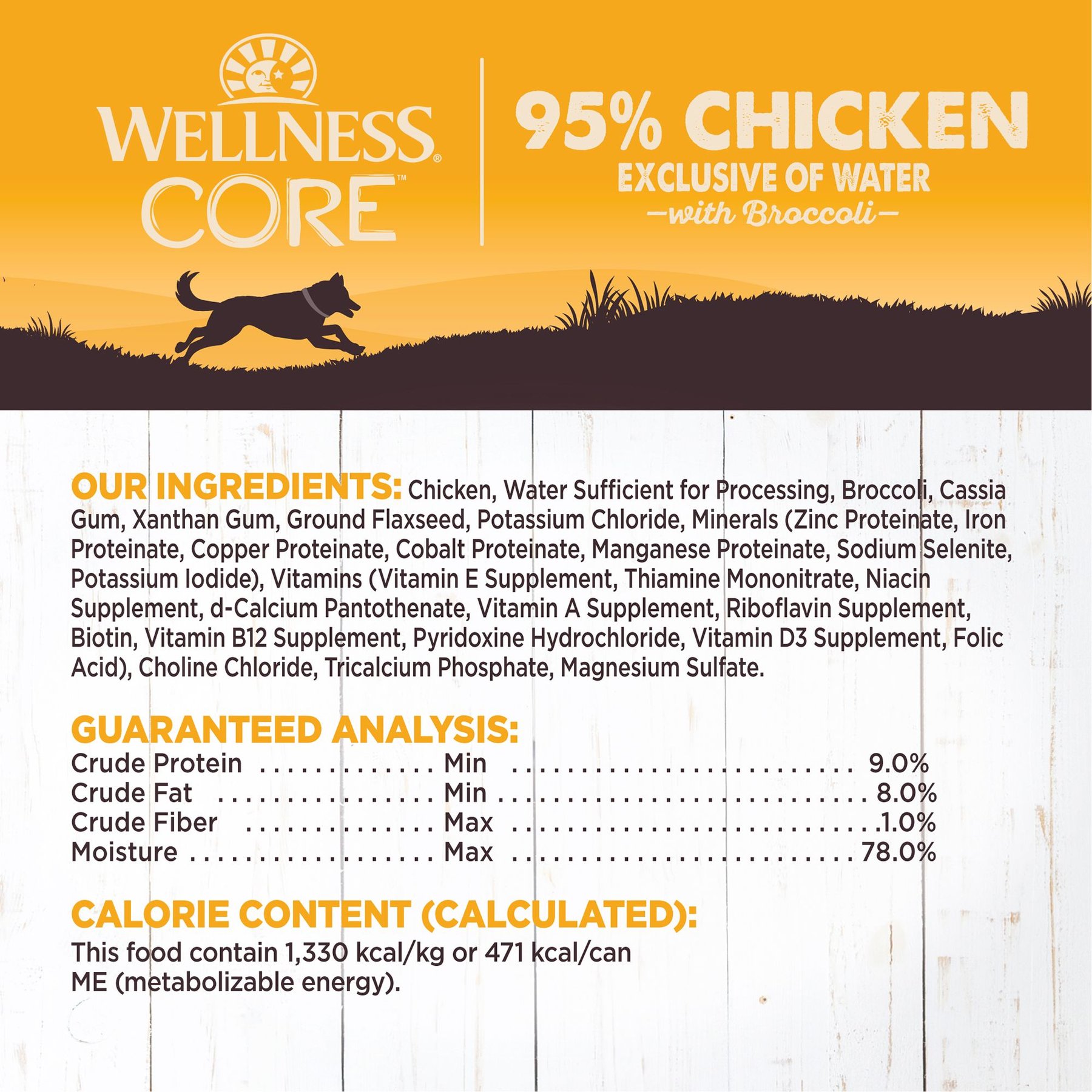 Wellness CORE 95% Grain-Free Chicken & Broccoli Canned Dog Food