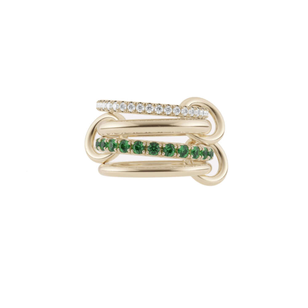 Spinelli Kilcol Halley Emerald Gold rings designer custom brand sier sapphire Ring New in fine jewelry yellow dia Snake Stacking ring for women