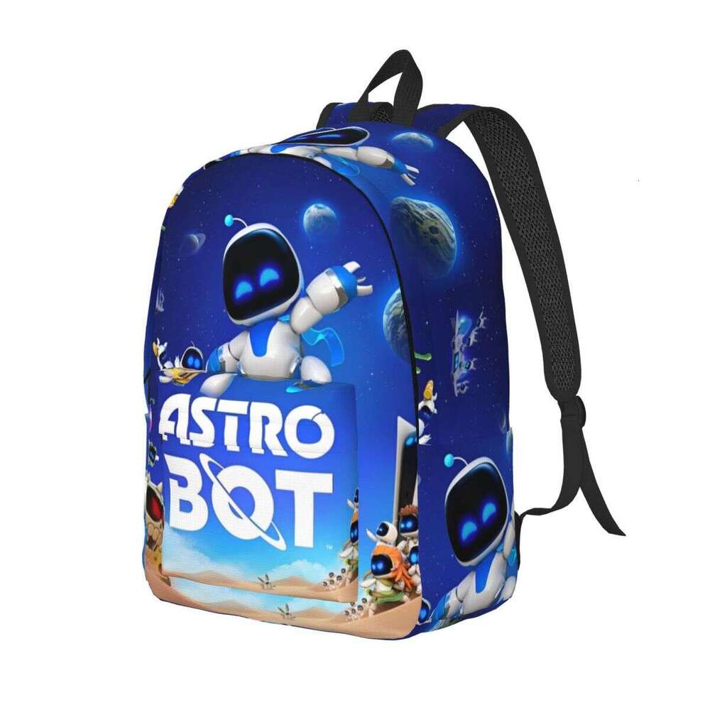 Astrobots Game Backpack Middle High College School Student Bookbag Teens Canvas Daypack Hiking