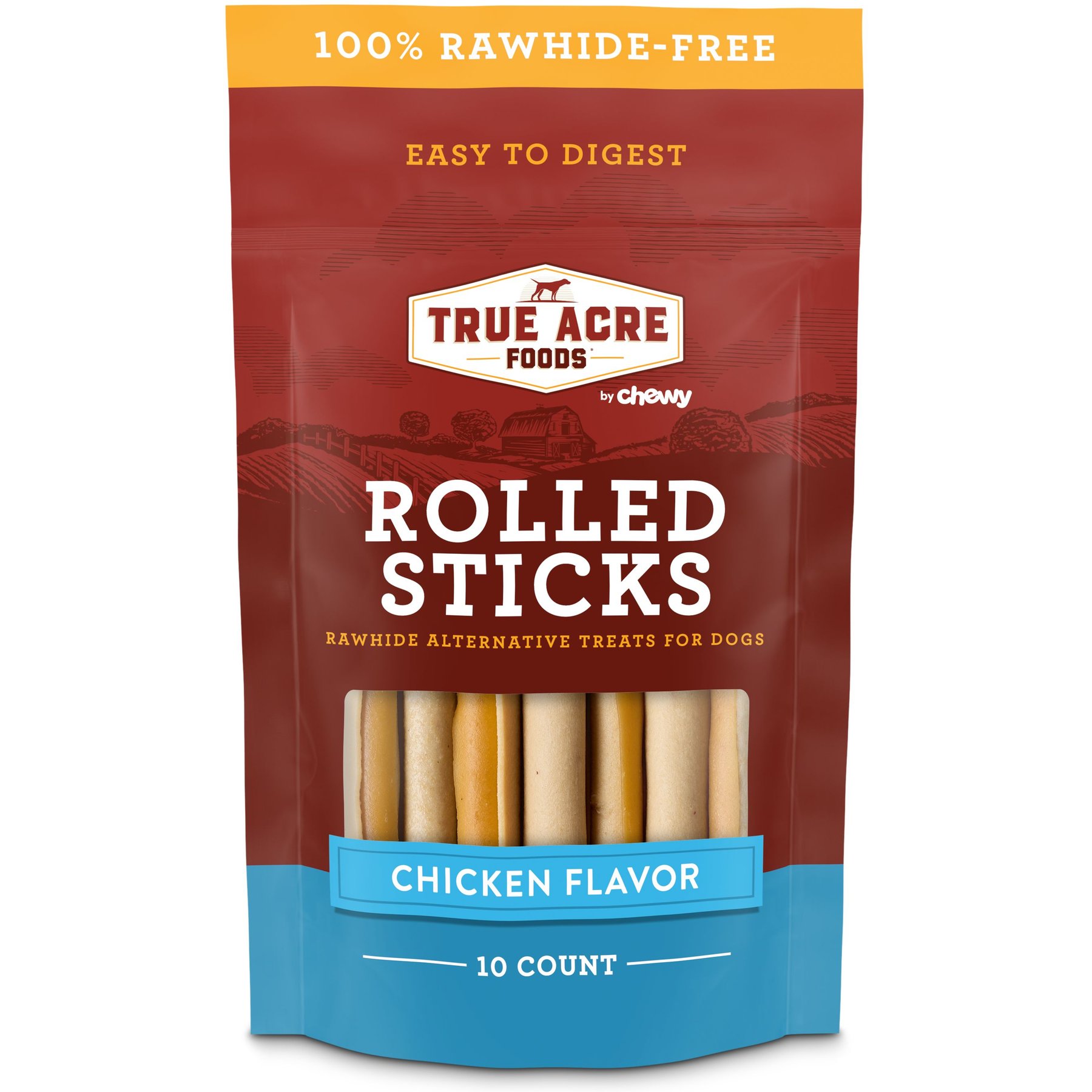 True Acre Foods Rawhide-Free Rolled Sticks Chicken Flavor Dog Treats