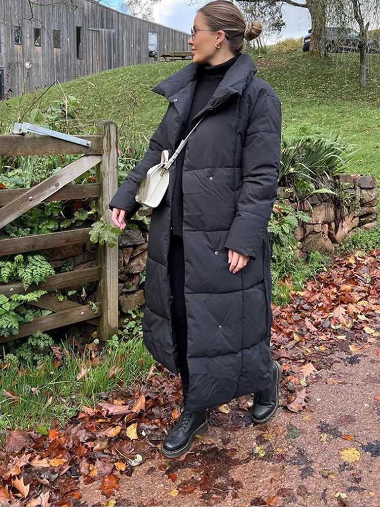 Fashion Collar Solid Color Classic Long Cotton Jacket Warm All Sves Button Down Jacket New Winter Womens Clothing