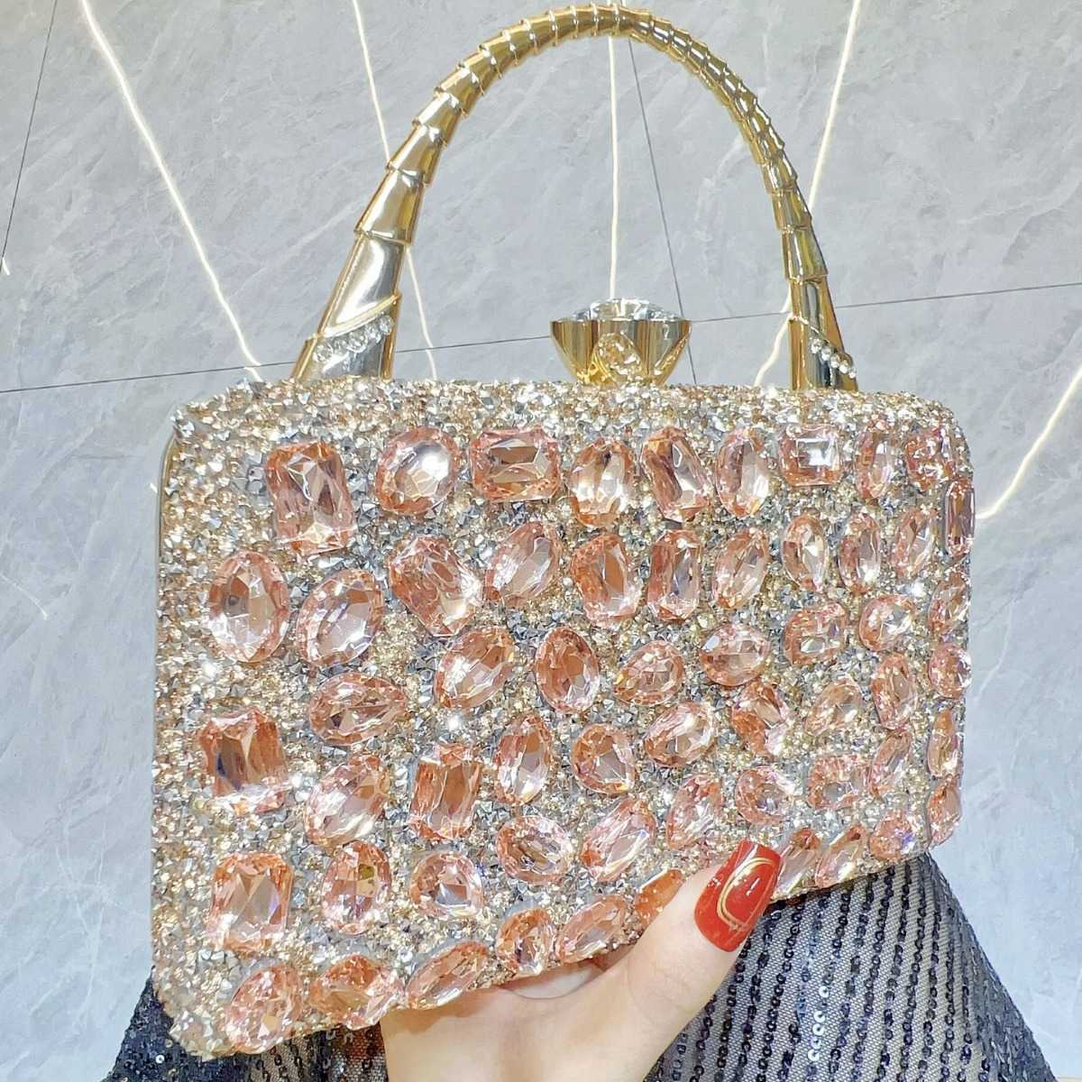 banquet handbag womens handheld crossbody bag single shoulder luxury small bag full diamond shining banquet bag 241122