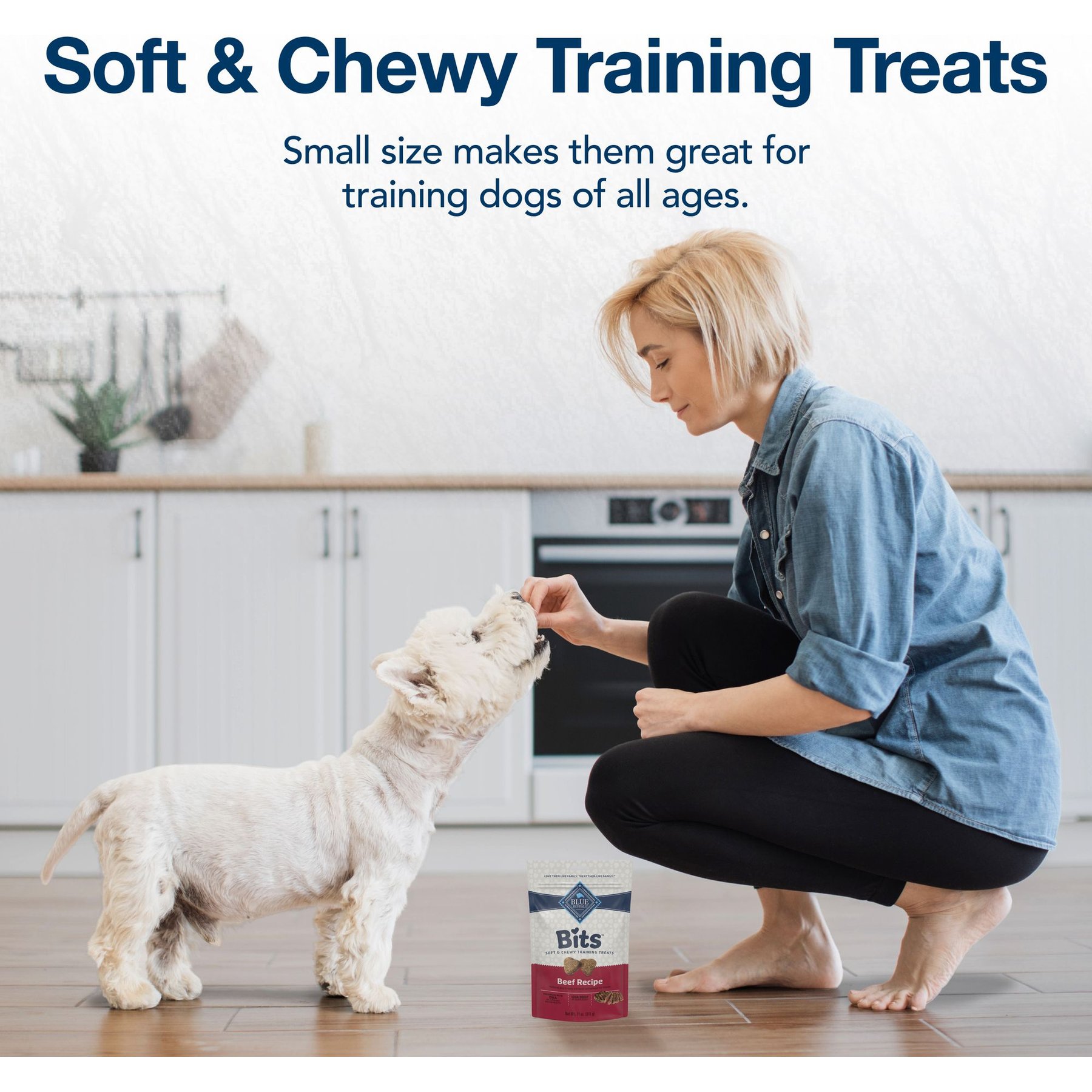 Blue Buffalo Blue Bits Tender Beef Recipe Soft-Moist Training Dog Treats