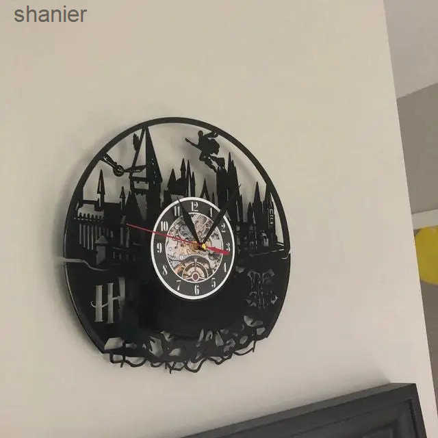Wall Clocks Hogwarts-Express Vinyl Record Clock LED Light 12 Quartz | Creative Birthday Gifts for Kids and Friends. L240910 L0910