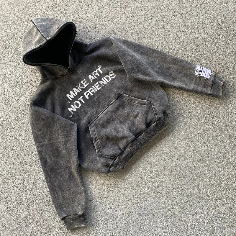 Y2K emotional men hoodie oversized printed letter wash sweatshirts vintage embroidery pattern streetwear women Harajuku pullover 241121
