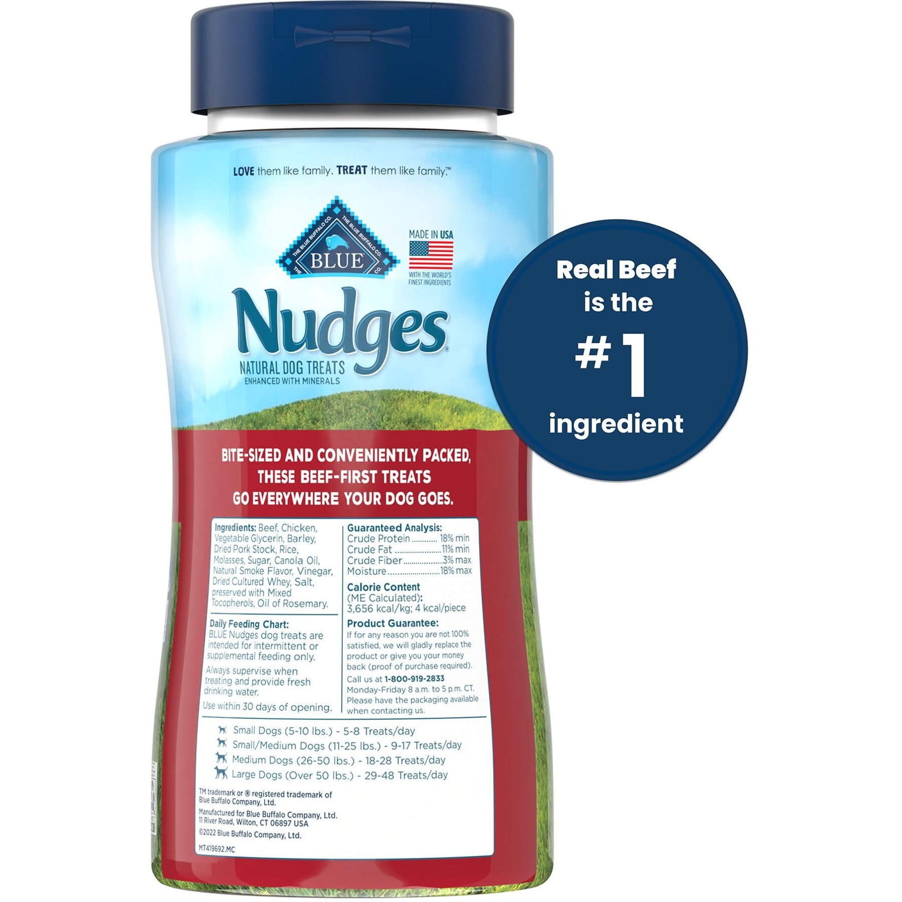 Blue Buffalo Nudges On The Go Beef Natural Dog Treats, 5.5-oz container