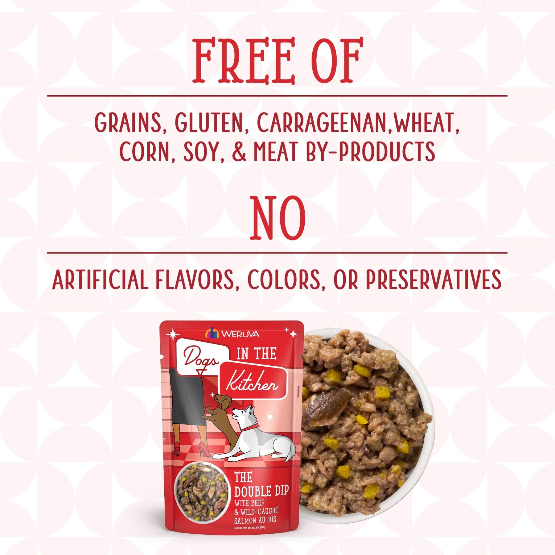 Weruva Dogs in the Kitchen The Double Dip with Beef & Wild Caught Salmon Au Jus Grain-Free Dog Food Pouches