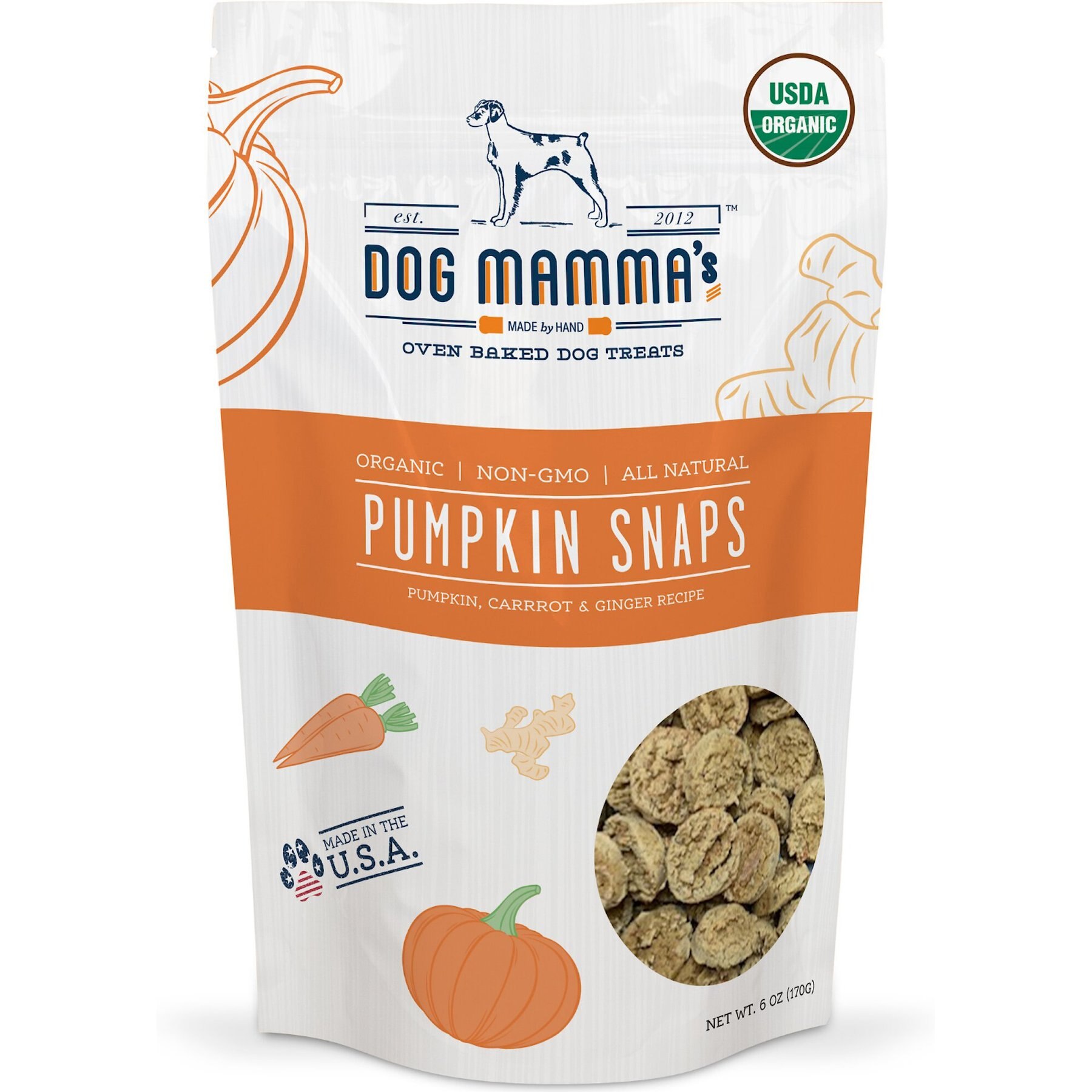 Dog Mamma’s Organic Pumpkin Snaps Dog Treats