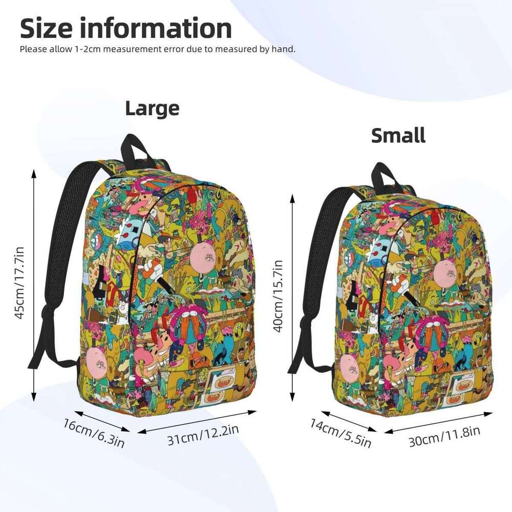 Graphics Cartoon Backpack Middle High College School Student Bookbag Teens Canvas Daypack Durable