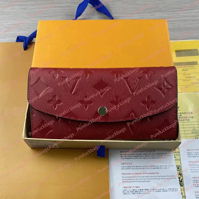 Fashion Designer Wallet Luxury Women Short Purse Embossed Flower Letters Wallets Credit Card Holders Ladies Plaid Money Clutch Bags with Orange Box a3