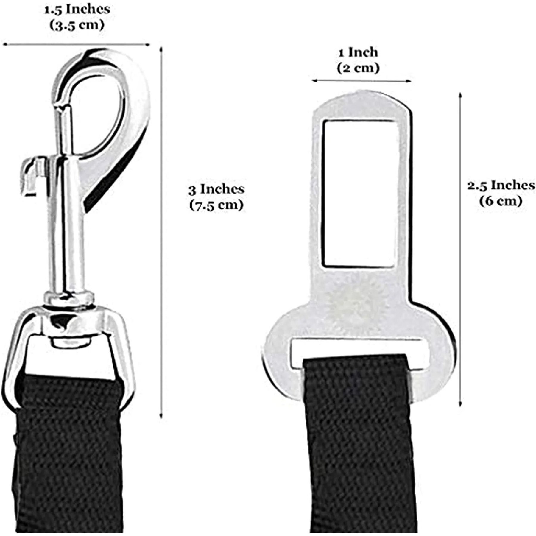 SunGrow Adjustable Safety Tether Dog & Cat Seat Belt Travel Accessories, 2 count