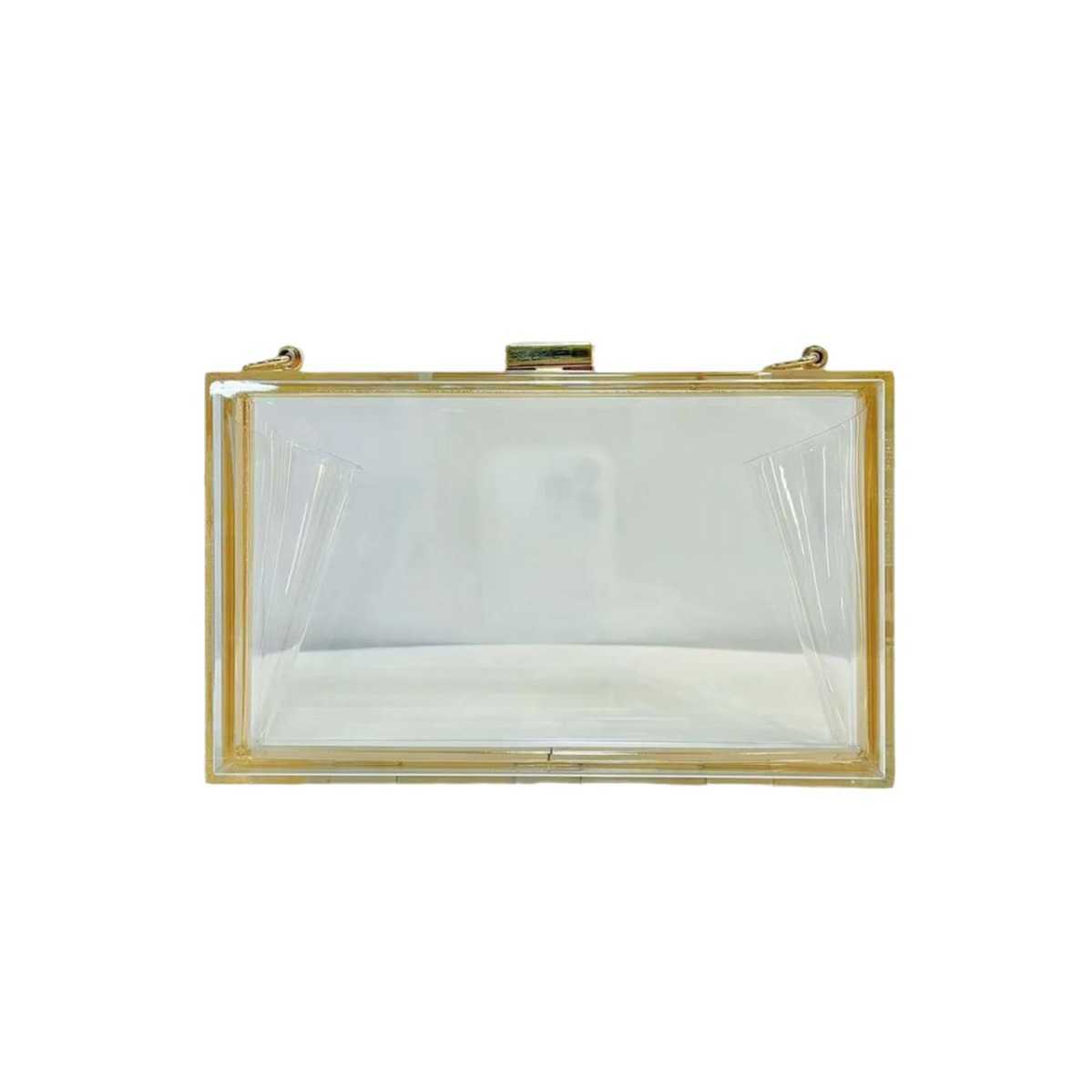 new acrylic transparent bag small square box bag single shoulder diagonal chain bag dinner bag womens bag jelly bag