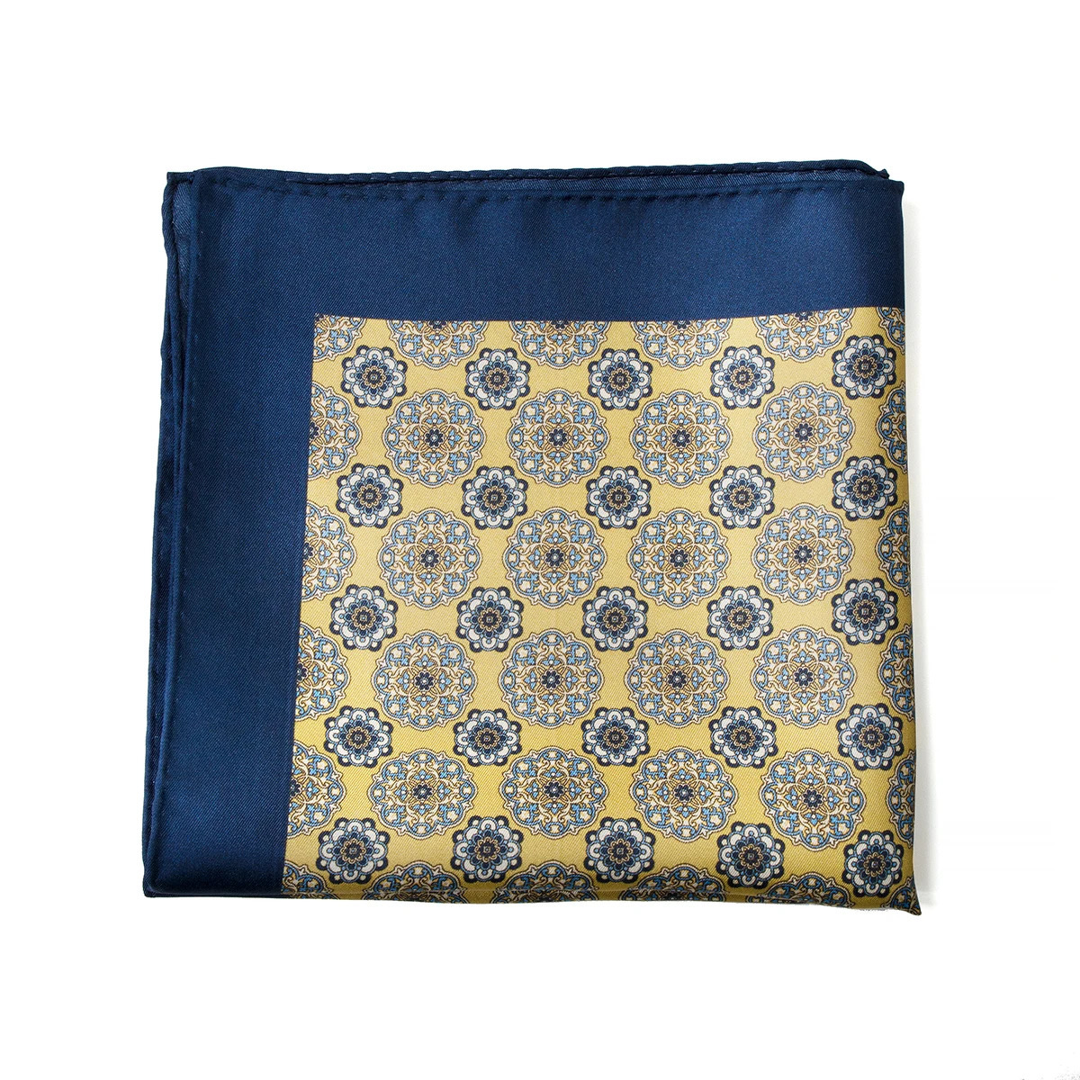 Retro style mens 100% silk paisley floral print Hanki custom handle head pocket square 241205