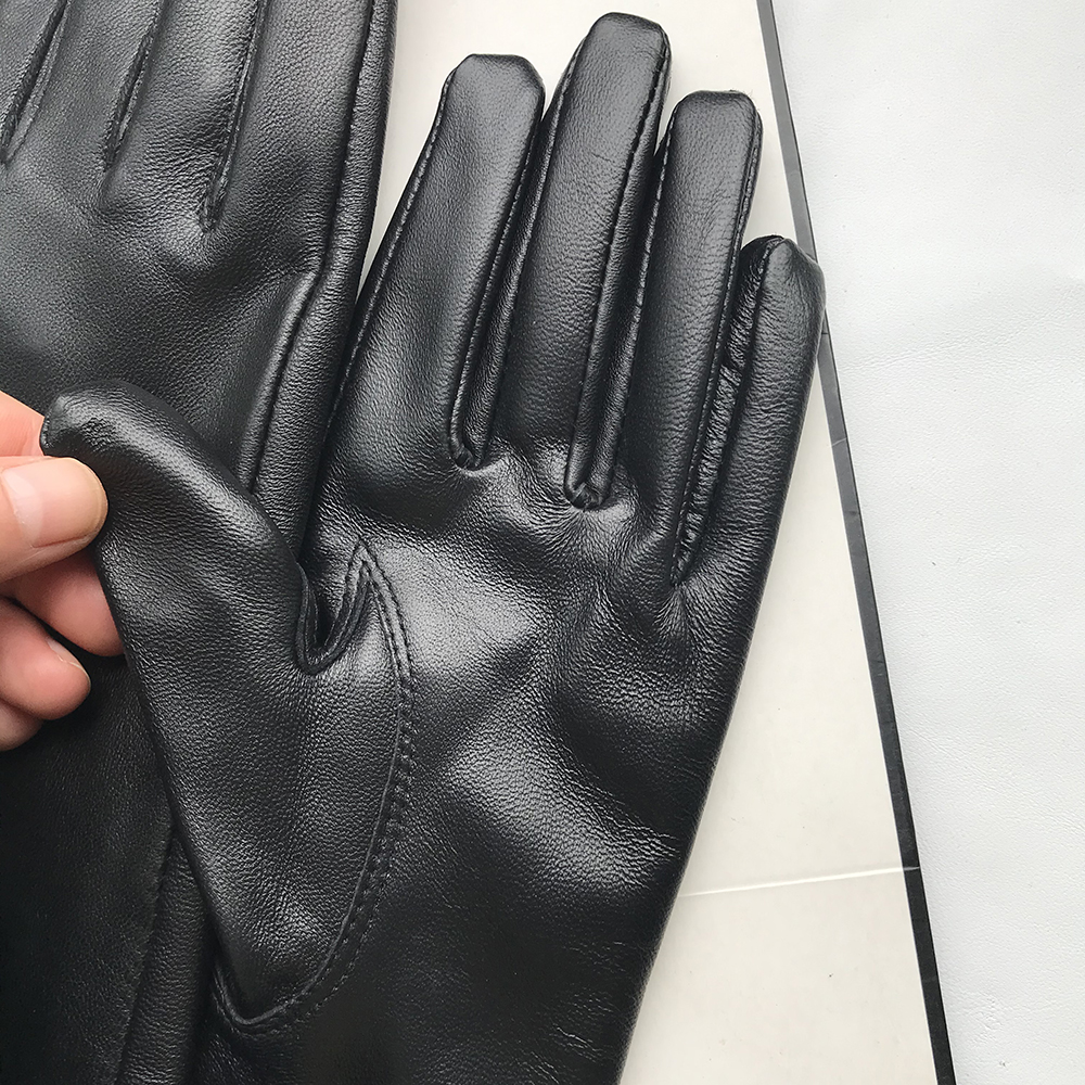 Men's Gloves Real Leather Extra Long Straight Style Sheepskin Winter Warm Cuff New Women's Long Glove Opera Men's elbow gloves