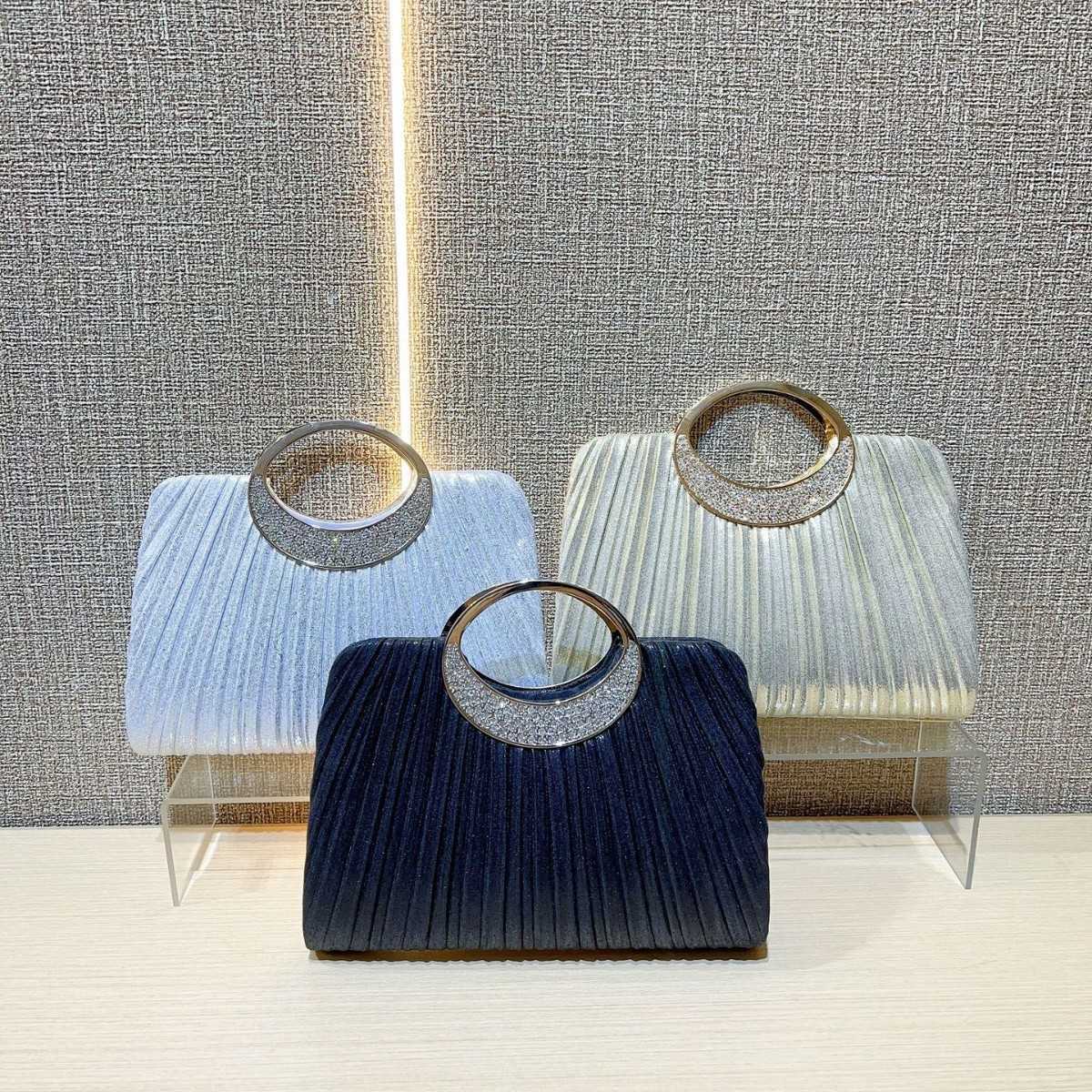 new banquet bag pleated leather handheld banquet bag romantic wedding bag evening dress bag formal dress bag party bag