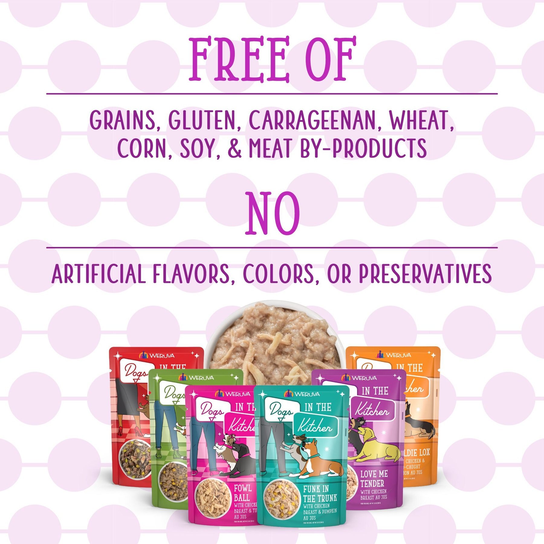 Weruva Dogs in the Kitchen Pooch Pouch Party! Variety Pack Grain-Free Dog Food Pouches