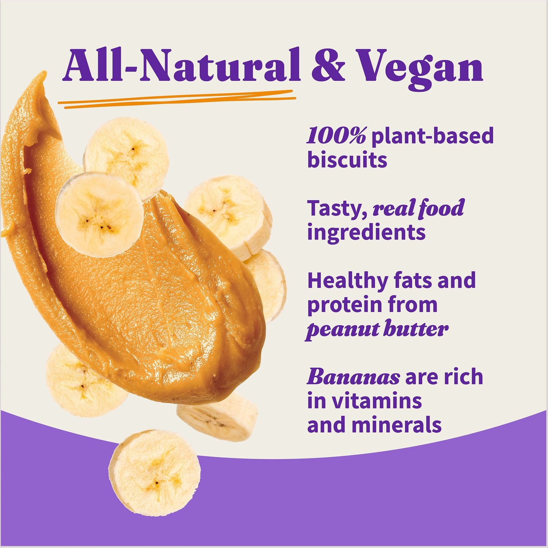 Halo Plant-Based Dog Treats with Peanut Butter & Banana Vegan Dog Treat, 8-oz bag