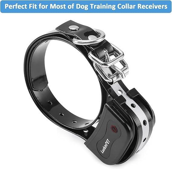 LuckinPET Waterproof Replacement Strap for Shock and Fence Easy Clean Odorless Metal Buckle 3/4 Inch Adjustable Size Durable Anti-Odor TPU Dog Collar
