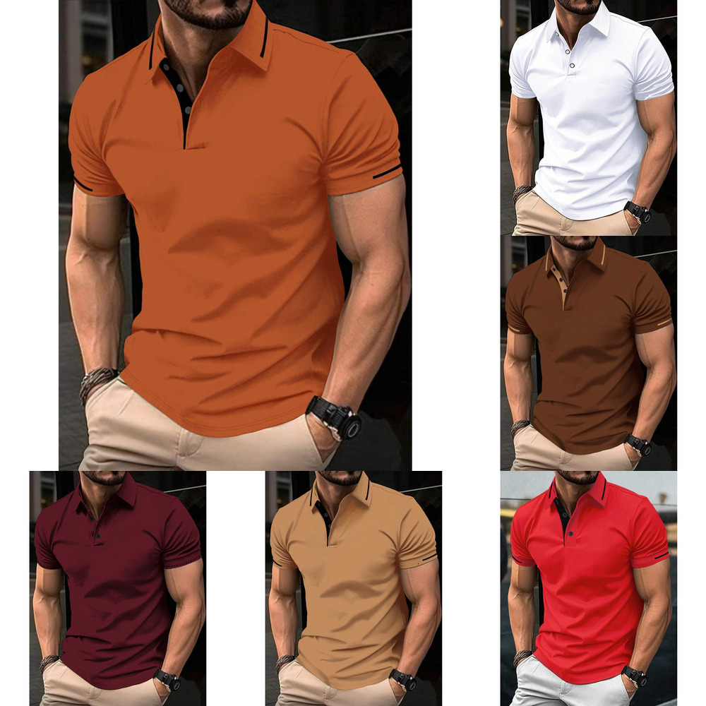 T Polo Mens Shirt Shirt Summer Stripe Polos Casual Mens Fashion Street Man Tee Clothing Shirt s ee
