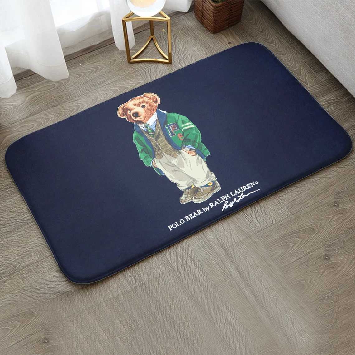Carpet Entrance Door Mat Floor Mat Polo Teddy Bear Bathroom Bath Rugs Household Living Room Mat Bedroom Doormat Kitchen Carpet T240422